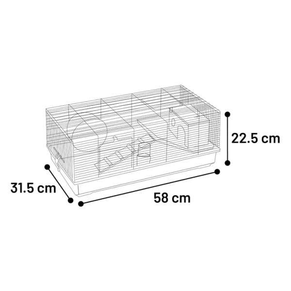 Flamingo Hamsterkooi Jang - Zwart : Grijs - Afmetingen